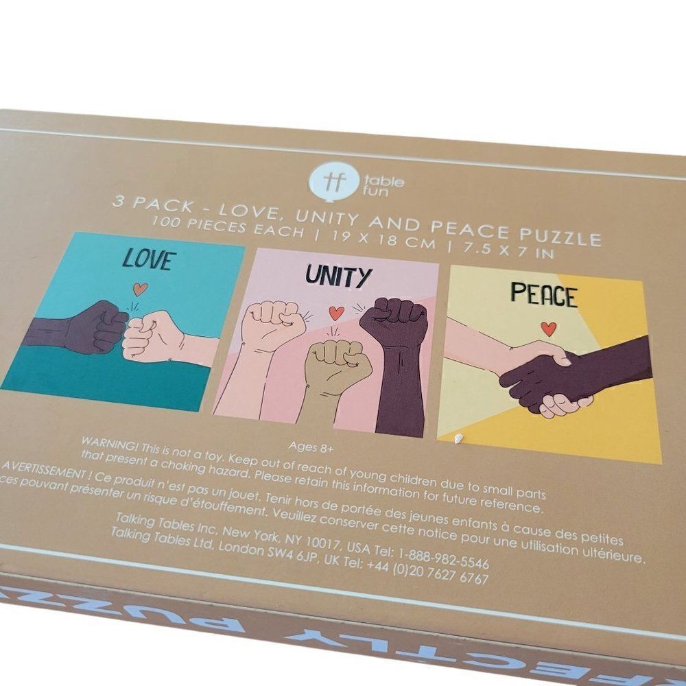 Table Fun Perfectly Puzzling 3 Pack Love, Unity & Peace Puzzles (3x100) - Picture 3 of 4